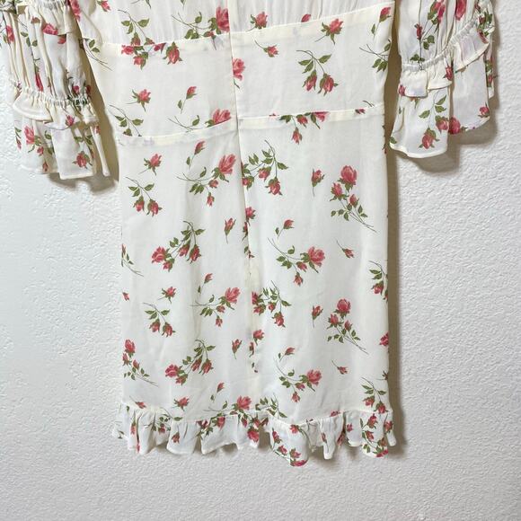 Reformation Laurelei Mini Dress Ivory Floral Size 2 - Picture 11 of 12
